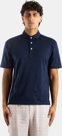 Handvaerk Mens Short-Sleeved Pima Cotton Polo Shirt Dark Navy T-Shirts And Polos