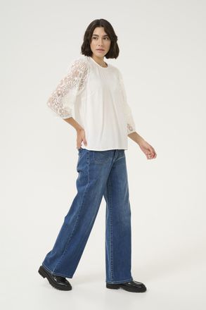 Kaffe Blouse met lange mouwen Regular fit Chalk white