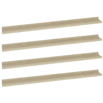 vidaXL Estantes De Pared 4 Unidades Roble Sonoma 100x9x3 Cm Vidaxl