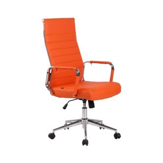 Clp Silla de oficina giratoria regulable en Simil cuero Naranja