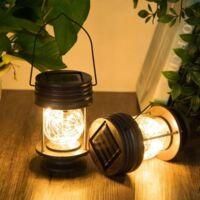 OEM Juego De 2 Faroles Solares Colgantes - L&aacute;mpara De Mesa Led Vintage - Abs De Alto Impacto - Luz C&aacute;lida Para Jard&iacute;n Y Patio - Crezuo