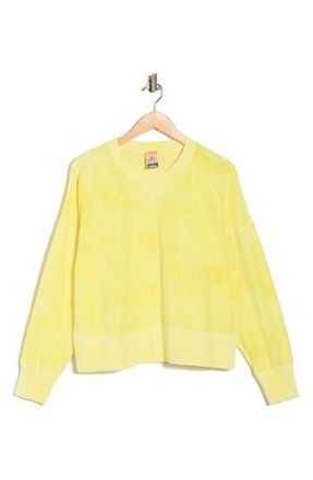 Faherty High Tide Tie Dye Pima Cotton Sweatshirt in Limelight Tie Dye at Nordstrom Rack, Size Xx-Small