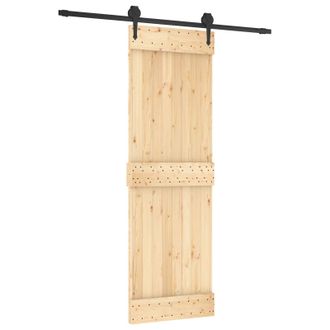 vidaXL Puerta Corredera Natural Y Negro 70 X 210 Cm Vidaxl