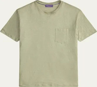 Ralph Lauren Purple Label Mens Linen Jersey Pocket T-Shirt
