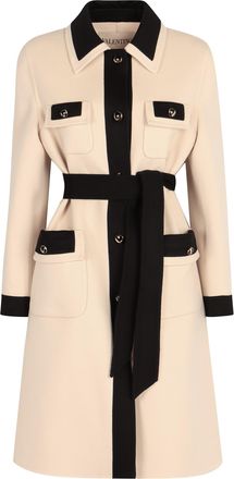 Valentino Garavani Womens Wool And Cashmere Coat - Ivory - Size EU 38 (Womens)