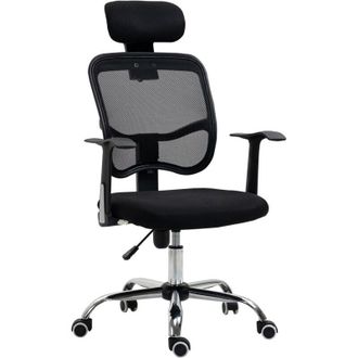 Vinsetto Vinsetto - Silla De Oficina Giratoria Silla De Escritorio Ergon&oacute;mica Con Altura Ajustable Funci&oacute;n De Inclinaci&oacute;n Reposacabezas Y Soporte Lumbar 63x62x