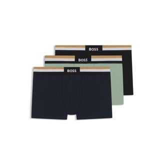 BOSS Three-pack of trunks in a moisture-wicking cotton blend