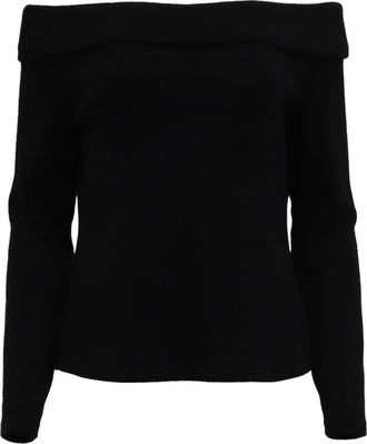 Veronica Beard Fawsett Off Shoulder Top in Black Cotton