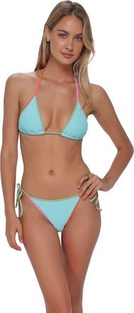 Swim Systems Trisha Triangle Bikini Swimsuit Top in Aqua Haze Rib at Nordstrom, Size 3X-Large