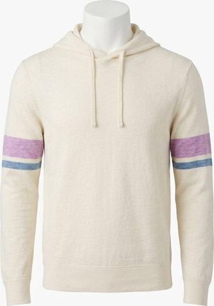 Faherty Sunwashed Slub Hoodie In Cream Dume Stripe