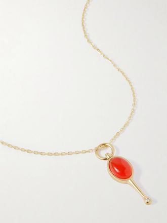 Loren Stewart Collana In Oro 14 Carati Con Opale Stellar Key - Arancione