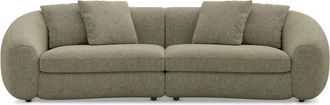 Castlery Fable Sofa Customized, Performance Classic Twill Moss, Spill Resistant, Ultra Deep Seats for Sofas, Castlery