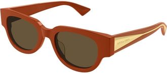 Bottega Veneta BV1278SA Asian Fit 004 Womens Sunglasses Orange Size 52