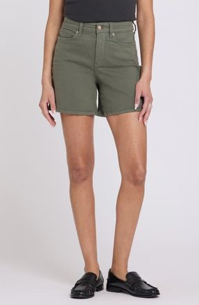 NYDJ Berkyn High Waist Cotton Blend Shorts in Desert Green at Nordstrom, Size 10