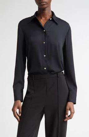 Vince Slim Fit Long Sleeve Button-Up Shirt in Black at Nordstrom Rack, Size Small