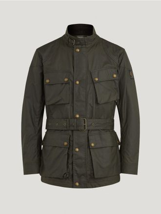 Belstaff Trialmaster Jacket Mens Waxed Cotton Faded Olive Size UK 34