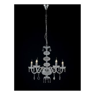 Netlighting INCANTO 5 Light Chandeliers Chrome Crystal 69x79cm in Silver | Size: 69x79 cm