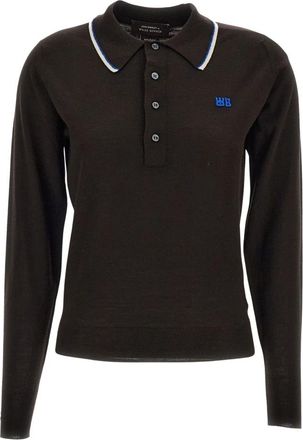 Wales Bonner Henry Polo - Dames - Ronde hals truien - Bruin - XS - Wol - Truien & Vesten