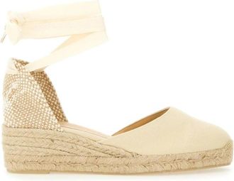 Castaner Carina - Dames - Sleehakken - Beige - 37 EU - Katoen - Schoenen