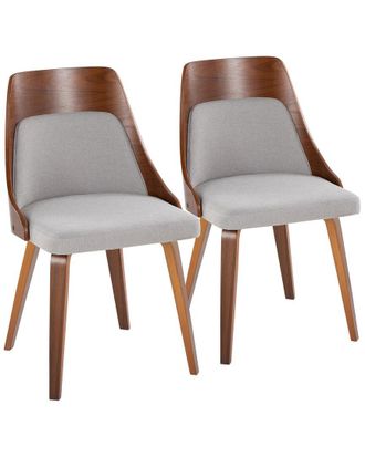 LumiSource Set Of 2 Anabelle Bent Wood Chair