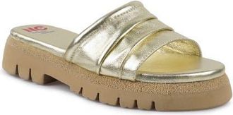 National Comfort Ferna Platform Slide Sandal in Gold Leather at Nordstrom, Size 11
