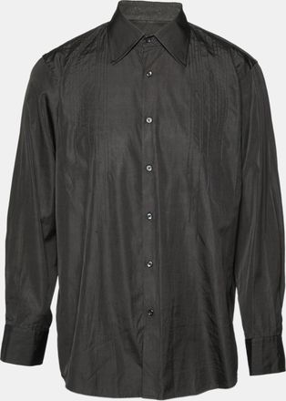 HUGO BOSS Boss By Hugo Boss Black Cotton Pintucks Detail Shirt
