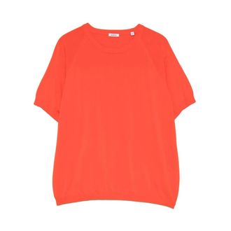 Aspesi Round-neck Knitwear, female, Red, Size: XS Aspesi Clothing.... Coral Red