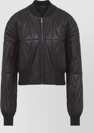 Moncler rick owens geocamo cropped leather jacket