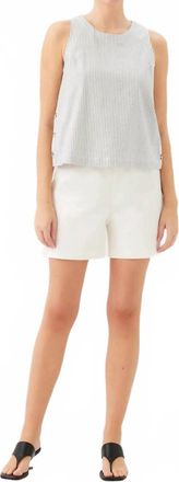 Fifteen Twenty Clarice Side Button Up In Cream With Navy