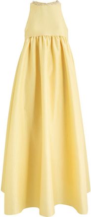 Sister Jane Darya Crystal-embellished Taffeta Midi Dress - Yellow - 12 (UK12 / M)
