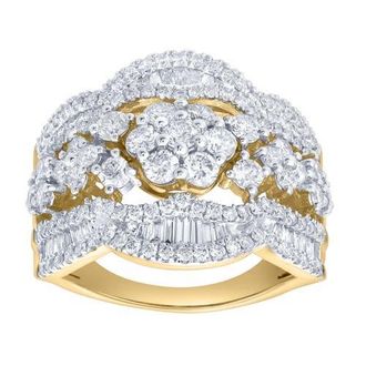 LuvMyJewelry Mariselle 2.00 Cts Natural Diamond Cluster 14K Gold Ring in 14K Yellow Gold at Nordstrom, Size 7