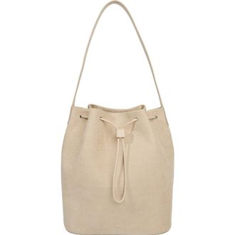 Vince Sarai Croc Embossed Leather Bucket Bag in Marzipan at Nordstrom