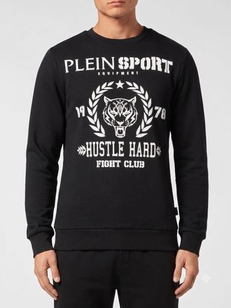 Plein Sport Felpa girocollo slim fit in cotone con stampa grafica