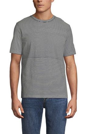 Lands End Short Sleeve Cotton Supima Tee in Black Micro Stripe at Nordstrom, Size Xx-Large