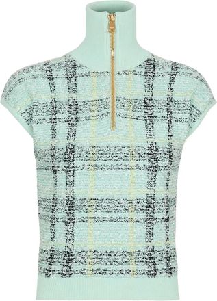 Balmain Geruite top met ritssluiting - Groen