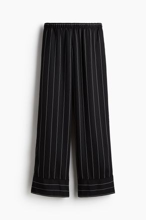 H&M Twillhose in Loose Fit - Schwarz/Nadelstreifen