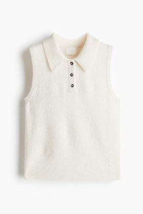 H&M Collared Sweater Vest in Cream at Nordstrom, Size Xx-Small