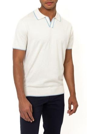 PinoPorte Tipped Cotton & Cashmere Polo in Off White at Nordstrom Rack, Size Xxx-Large