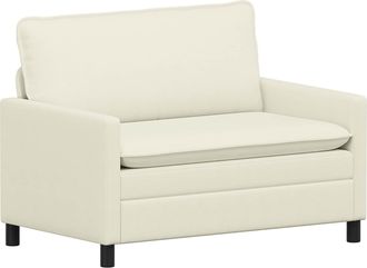 vidaXL Sof&aacute; 2 Plaza Crema 126 X 81 X 87,5 Cm Tela Vidaxl