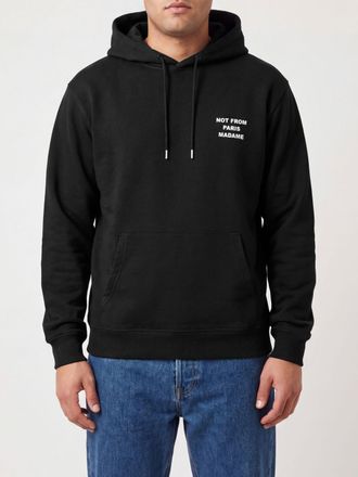 Dr&ocirc;le de Monsieur Dr&ocirc;le de Monsieur Cotton Hoodie with Slogan Print and Kangaroo Pocket