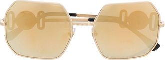 Versace VE2248 Medusa-arm sunglasses - women - Metal (Other) - 58 - Gold
