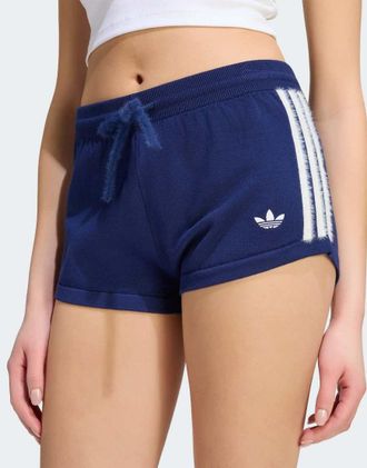 adidas Originals Pantaloncini in maglia blu scuro e bianco