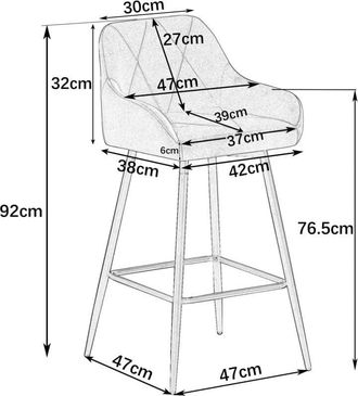 Ainpecca Ainpecca - 2x Bar Stools Velvet Dining Room Kitchen Breakfast High Chairs Footrest Barstool,2PCS black
