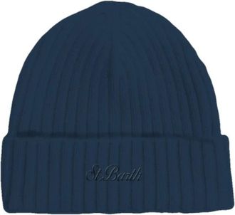 MC2 Saint Barth Wengen Beanie - Heren - Hoeden - Blauw - ONE Size - Kasjmier - Accessoires