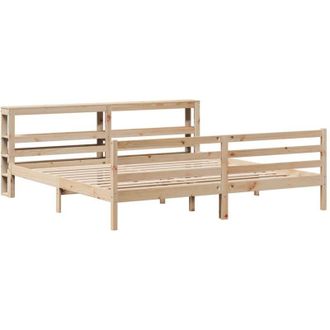 vidaXL Bed Frame without Mattress 180x200 cm Super King Solid Wood Pine vidaXL