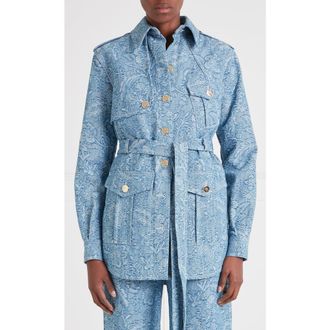 Temperley London Francis Denim Shirt Jacket in Washed Blue at Nordstrom, Size X-Small