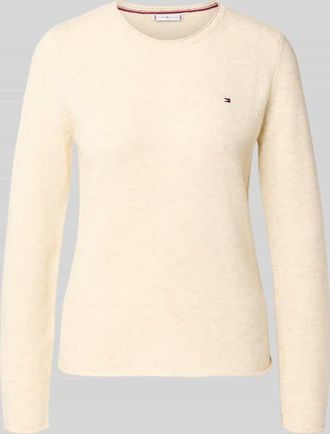 Tommy Hilfiger Slim Fit Strickpullover aus reiner Wolle in Sand, Größe XXXL