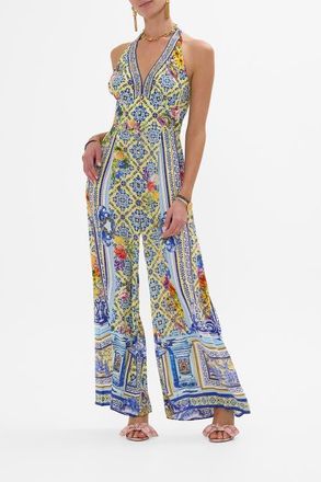 Camilla Halterneck Jumpsuit With Tie Neck Wall To Wall Wonders at Nordstrom, Size X-Small Au