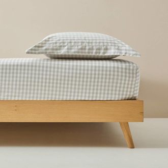 Textura Bajera algod&oacute;n cuadros vichy kimcuad color gris. (cama 135-140cm)