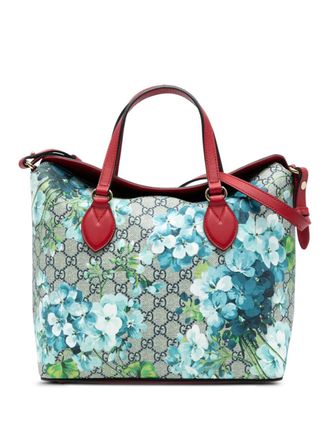 Gucci 2016-2025 GG Supreme Blooms Linea A tas met omslag - Bruin
